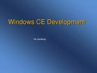 Windows CE Development