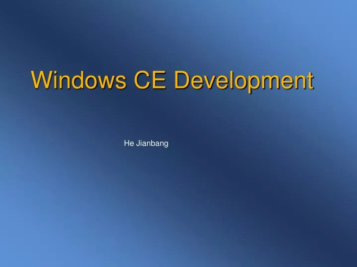 windows ce development