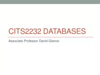 CITS2232 Databases