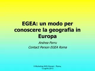 EGEA: un modo per conoscere la geografia in Europa