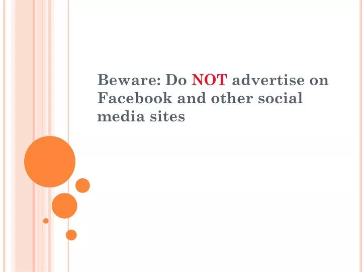 beware do not advertise on facebook and other social media sites