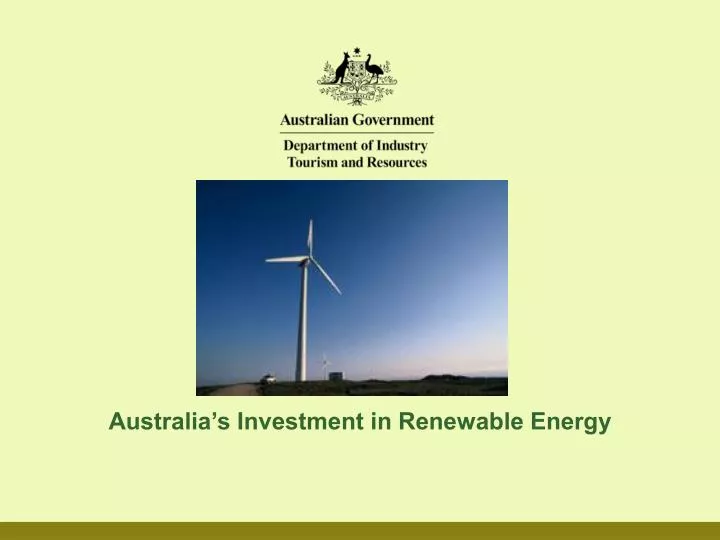 australia s investment in renewable energy