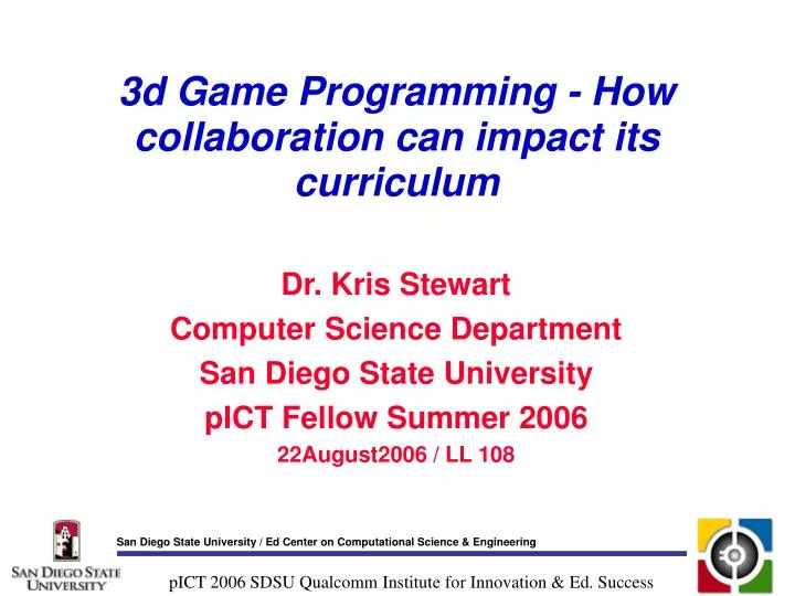 3d game programming how collaboration can impact its curriculum