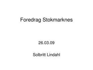 foredrag stokmarknes
