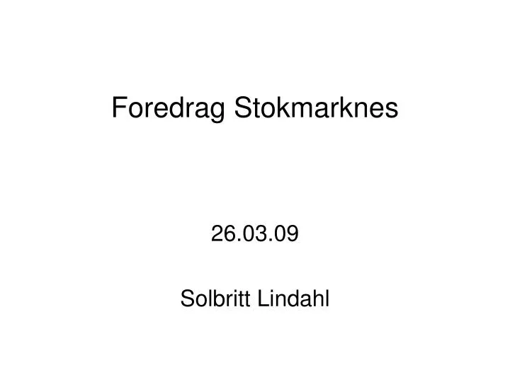foredrag stokmarknes
