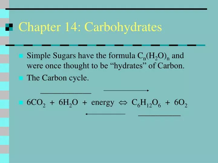 chapter 14 carbohydrates
