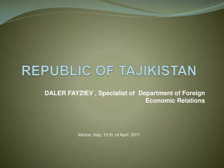 republic of tajikistan
