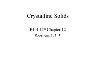 crystalline solids