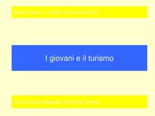 i giovani e il turismo