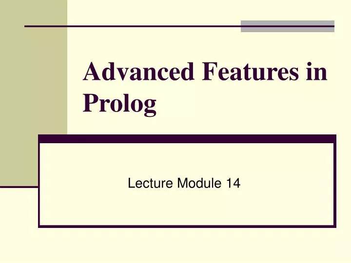 advanced features in prolog