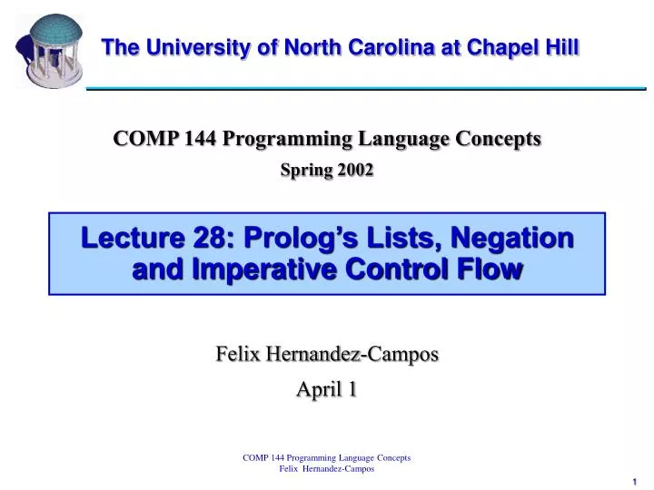lecture 28 prolog s lists negation and imperative control flow