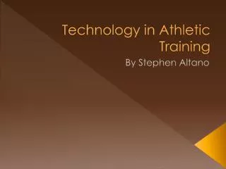 Technology in Athletic Training