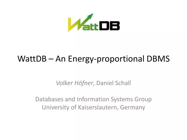 wattdb an energy proportional dbms