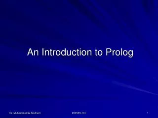An Introduction to Prolog