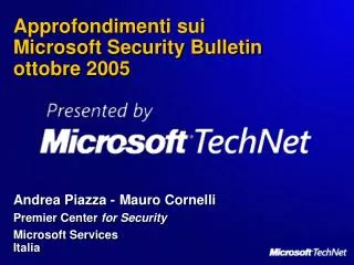 approfondimenti sui microsoft security bulletin ottobre 2005