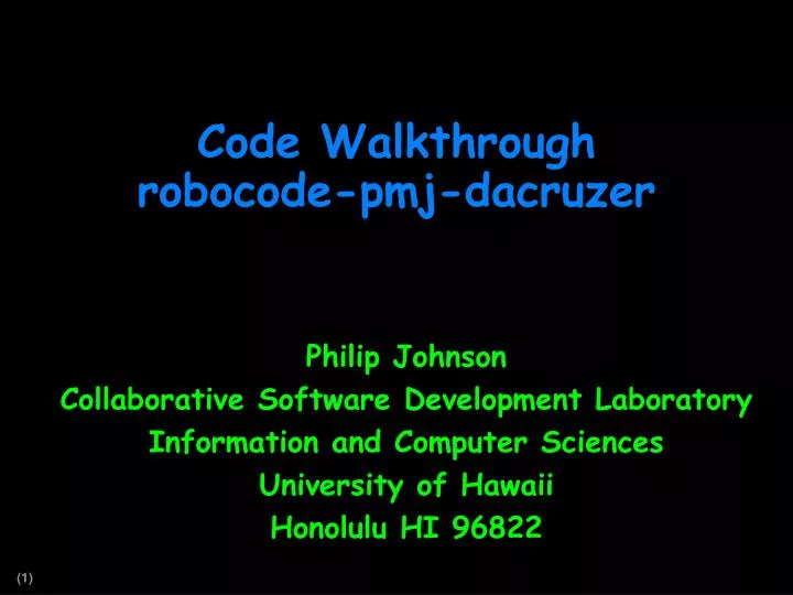 code walkthrough robocode pmj dacruzer