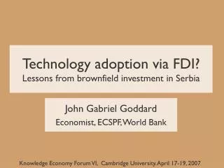 Technology adoption via FDI? Lessons from brownfield investment in Serbia