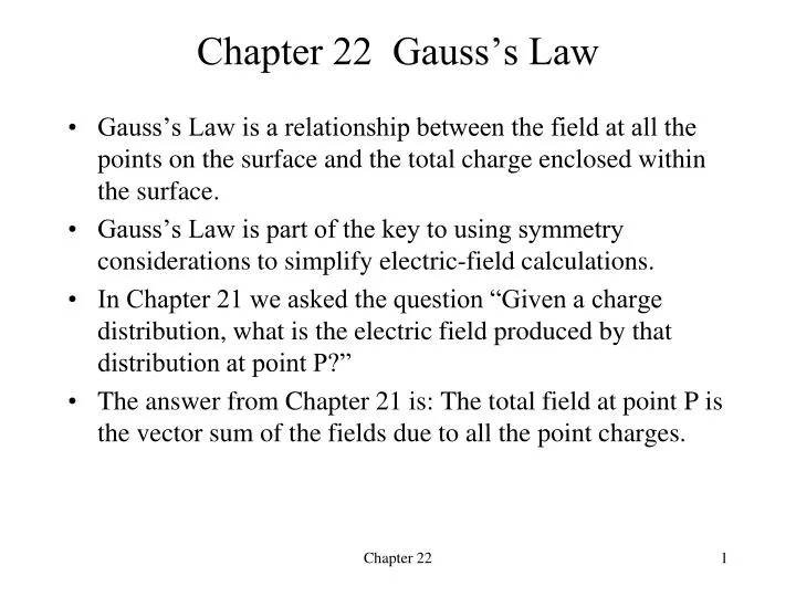 chapter 22 gauss s law