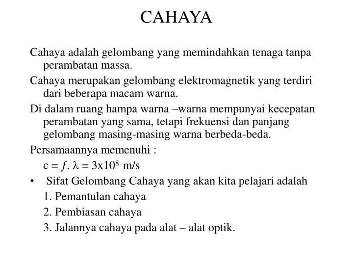 Ppt Cahaya Powerpoint Presentation Free Download Id 2970452