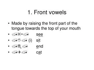 1. Front vowels