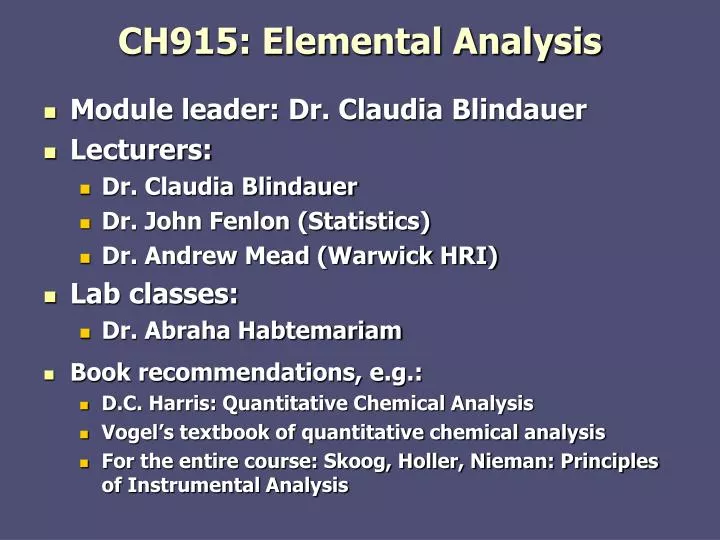 ch915 elemental analysis