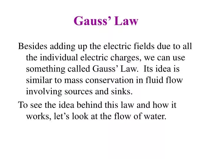 gauss law