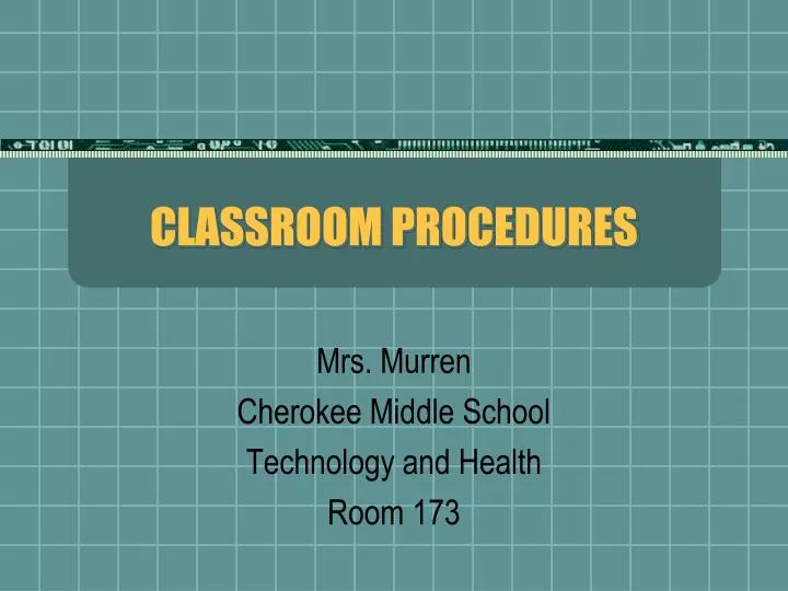 classroom procedures