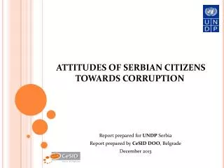 ATTITUDES OF SERBIAN CITIZENS TOWARDS CORRUPTION