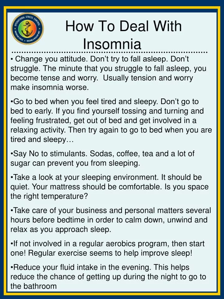 how to deal with insomnia