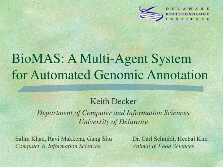 biomas a multi agent system for automated genomic annotation