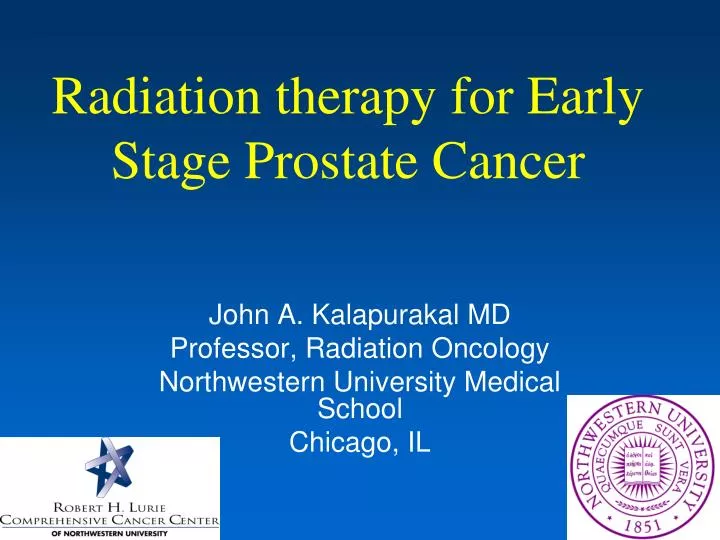 radiation therapy for early stage prostate cancer