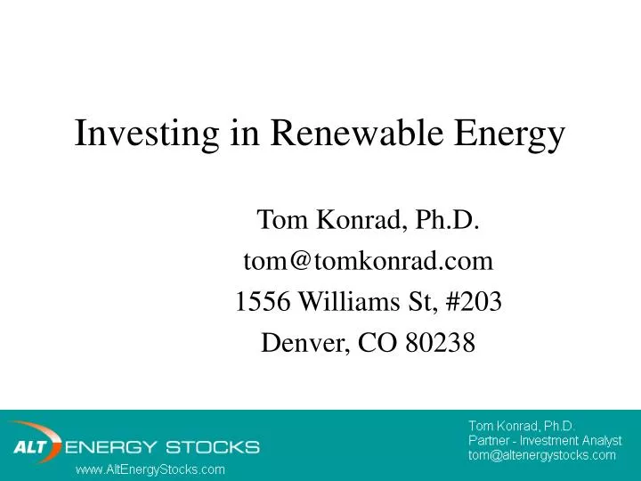 investing in renewable energy