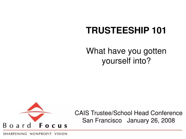 trusteeship 101
