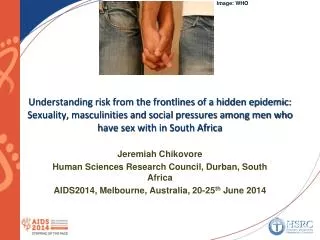 Jeremiah Chikovore Human Sciences Research Council, Durban, South Africa