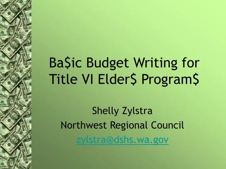 ba ic budget writing for title vi elder program