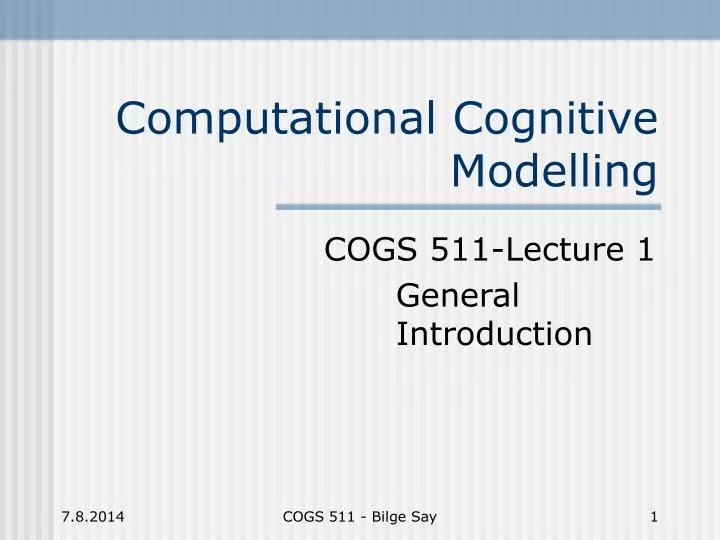 computational cognitive modelling