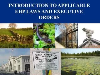 INTRODUCTION TO APPLICABLE EHP LAWS AND EXECUTIVE ORDERS