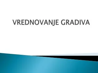 vrednovanje gradiva