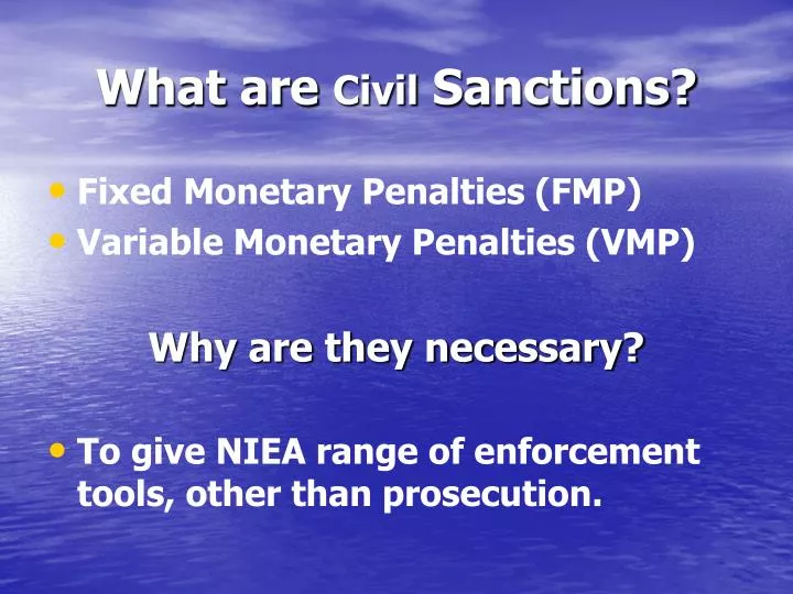 what are civil sanctions