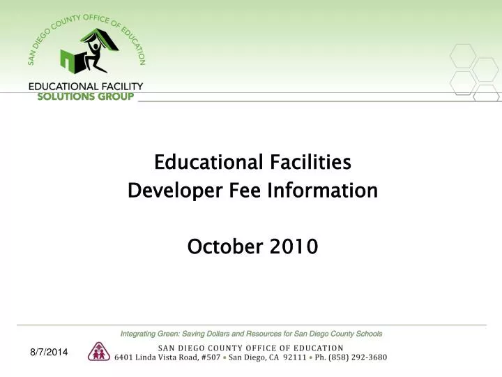 educational facilities developer fee information october 2010