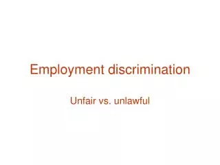 Employment discrimination