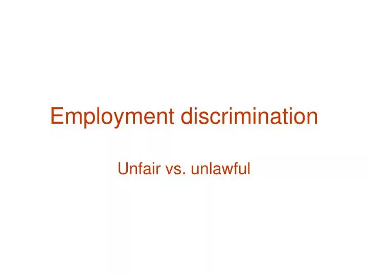 employment discrimination