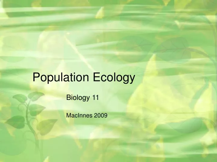 population ecology