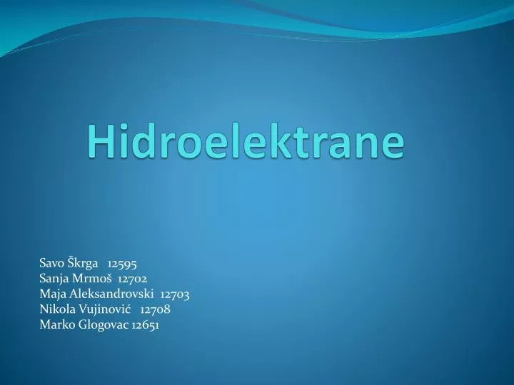 hidroelektrane