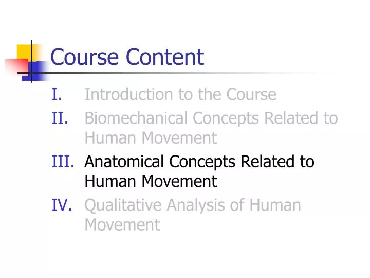 course content