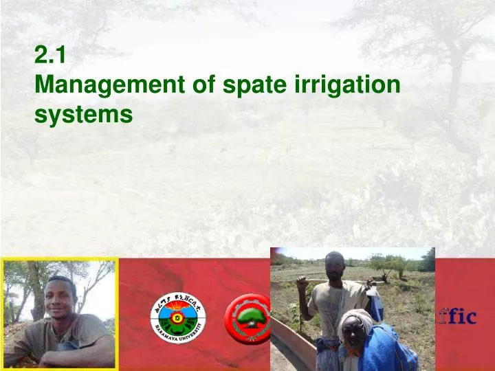 2 1 management of spate irrigation systems