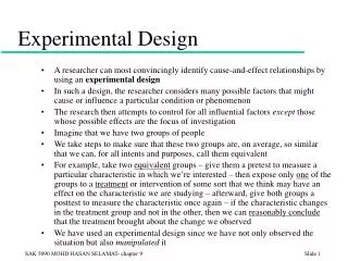 Experimental Design