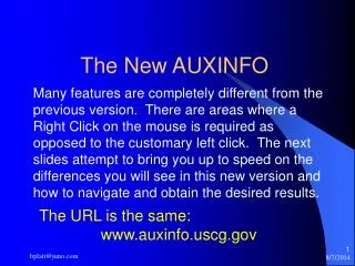 The New AUXINFO