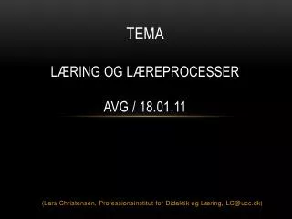 tema l ring og l reprocesser avg 18 01 11