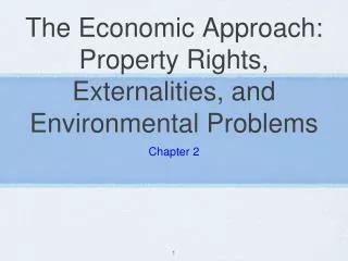 The Economic Approach: Property Rights, Externalities, and Environmental Problems